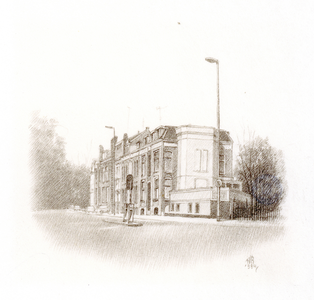 35574 Gezicht op de voorgevels van de huizen Maliesingel nrs. 64-lager te Utrecht, uit het zuiden.